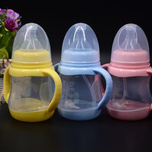 奶瓶母婴用品婴儿奶瓶耐摔ppsu塑料手柄奶瓶感温变色
